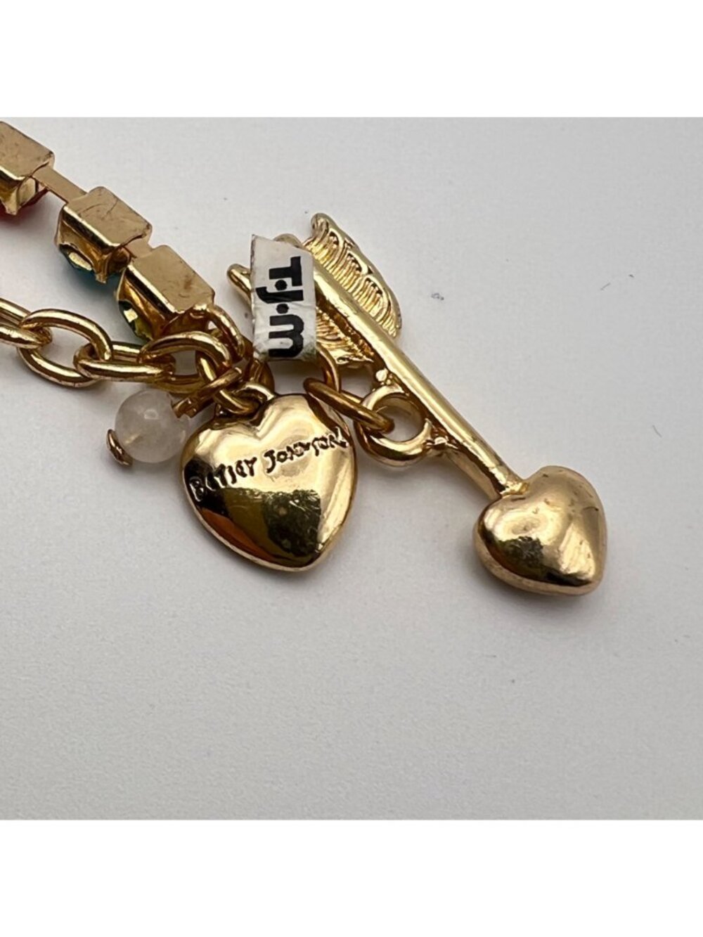 Betsey Johnson Rainbow Gummy Bear Charm Bracelet Rhinestones 8" Gold-Tone NWOT - Picture 5 of 14
